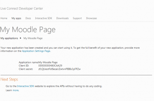 Step 2 for creating the Application on Windows Live